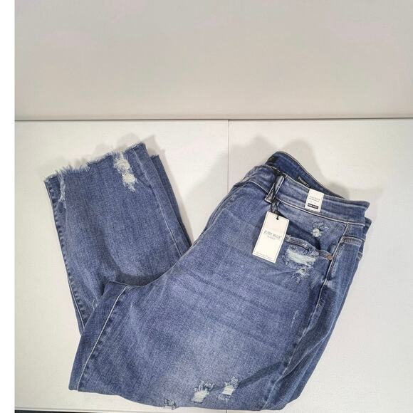 NEW! Plus Size Judy Blue Denim Straight Leg High Waist Distressed Jeans Size 22W - Picture 6 of 10